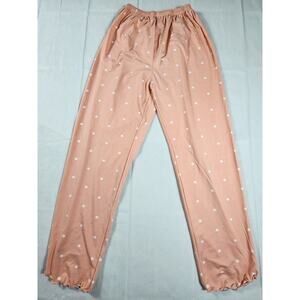 Florens Pajama Pants Polka Dot with Elastic Waist Womens Size Small Pink